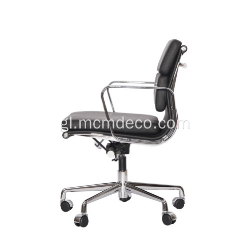 Cadeira de xestión de coiro soft pad Eames moderna